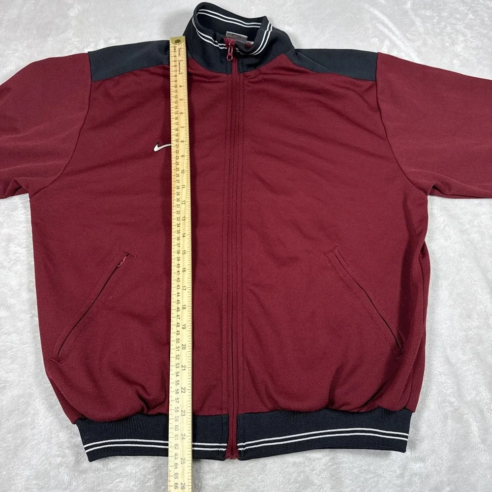 Vintage Y2k Nike Team Full Zip Embroidered Track Jacket Maroon Medium Tech